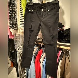 True Religion Black Straight Leg Jeans